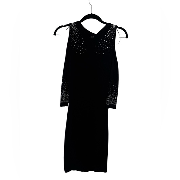 Guess 3/4 Sleeve Sydney Sparkle Dress Black - Picture 2 of 12